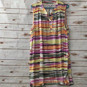 NWT - Avenue Henley Striped Tunic Tank - Size 30/32